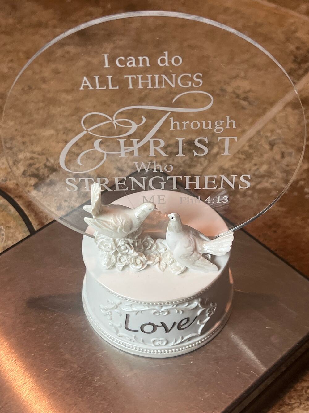 Dove love decor wedding table topper